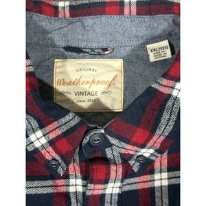 Weatherproof‎ Vintage Red Navy White Plaid Flannel XXL